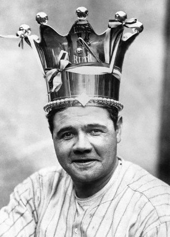 Babe Ruth Wearing Crown